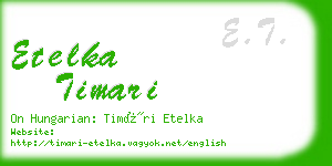 etelka timari business card
